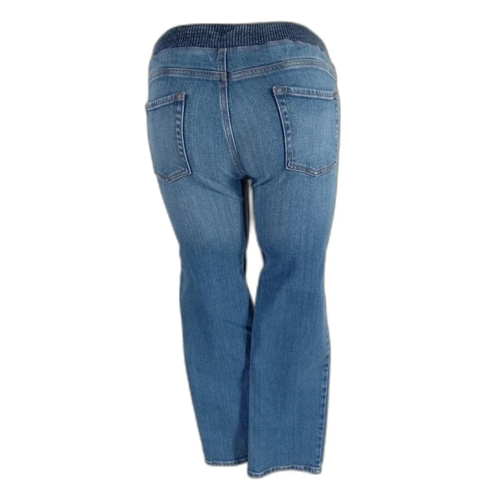 Lands End Jeans Girls XL 14H 16H Blue Denim Pants‎ Youth Kids Elastic Waist